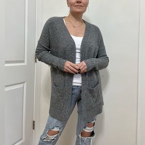 Marled Knit Elongated Cardigan with Pockets